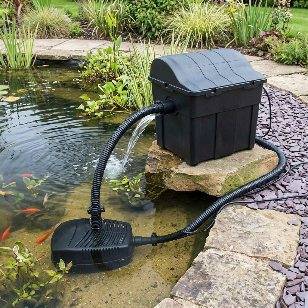Pump and Filter Set with 3,000lph Pump, 9W UVC, and Flow-Through Filter