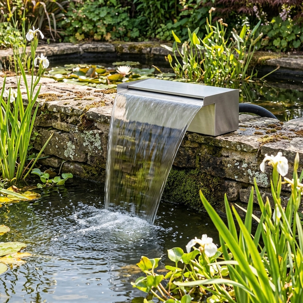 600mm Waterfall Back Fitting Stainless Steel Cascade for Ponds