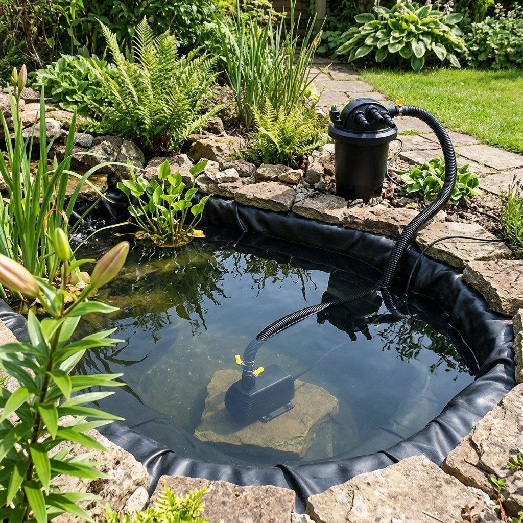 4m x 3m Garden Pond Kit with Liner, Underlay and Pump System