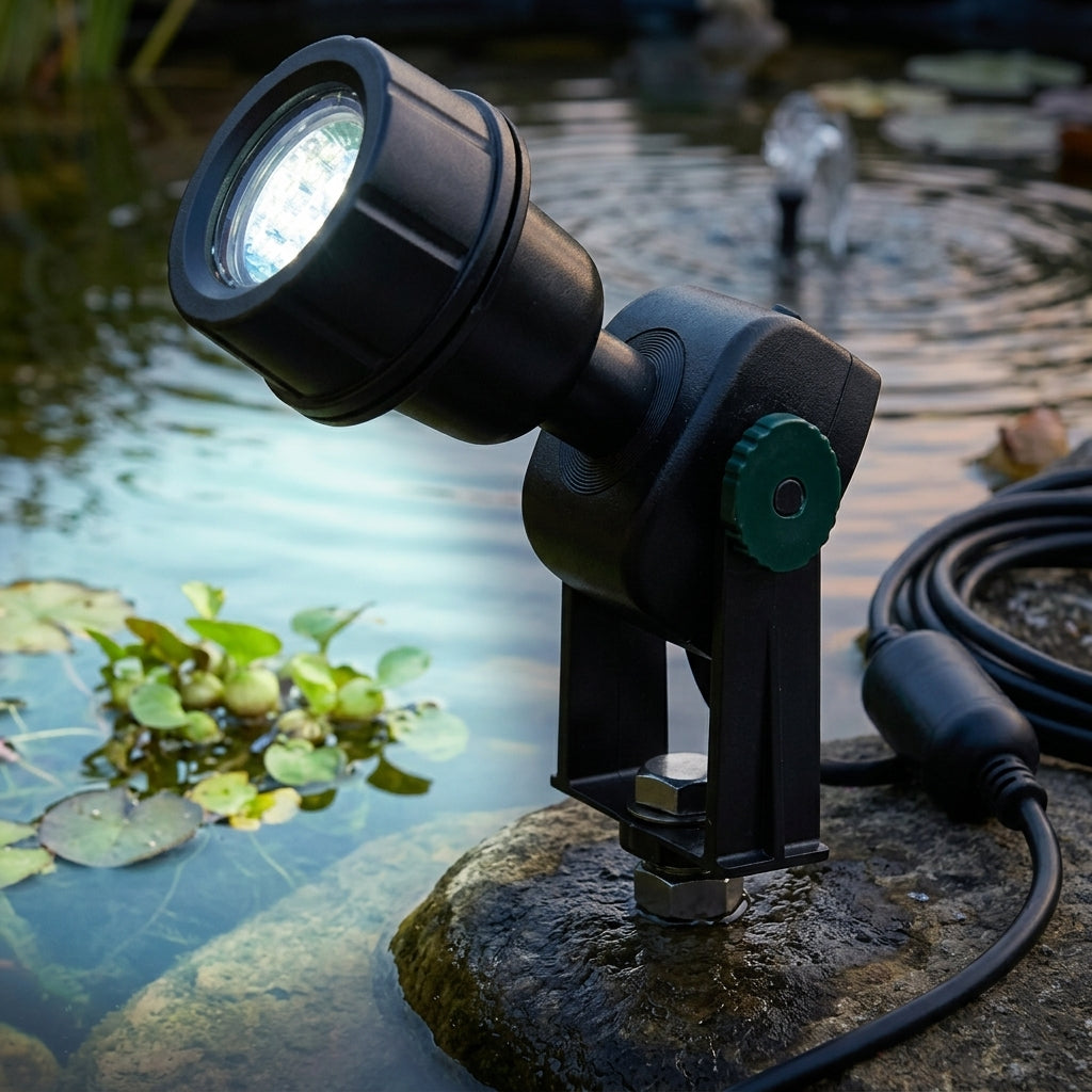 LED pond spotlight 0.76W with dusk sensor and 8m cable