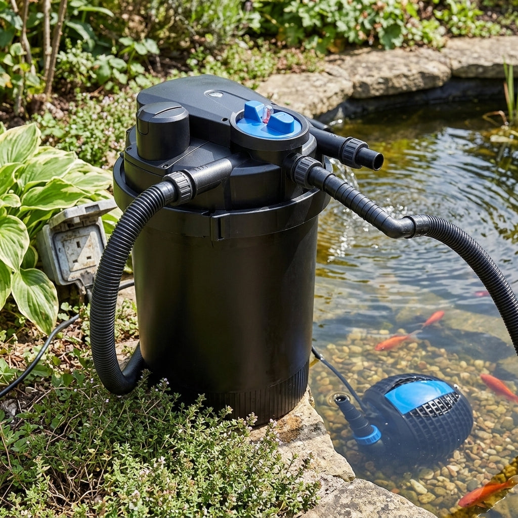 SpinClean Auto 4500 Filter and UltraFlow 3000 Pump Set for Ponds