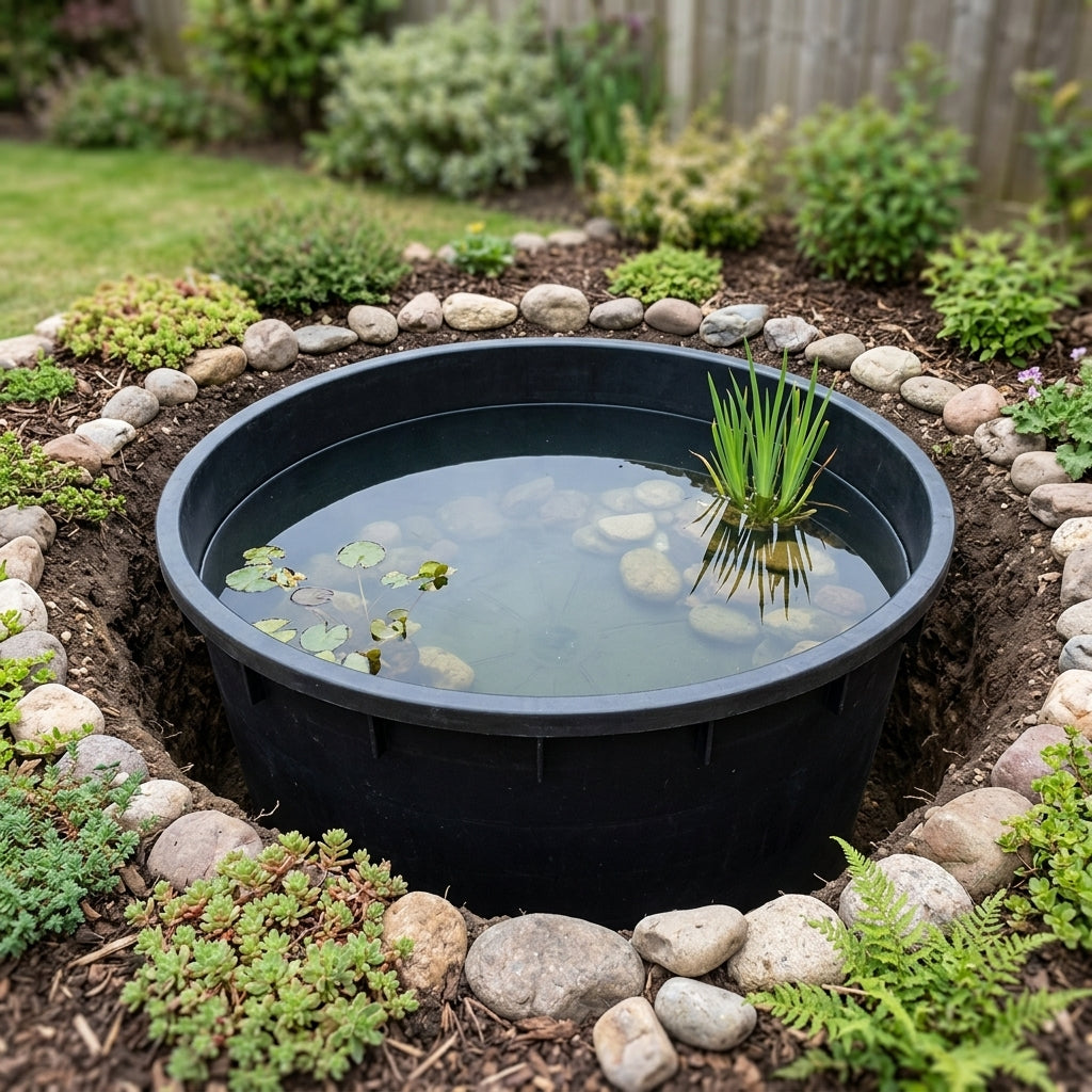 122cm Round Reservoir 750L Recycled Plastic Deep Pond Tank