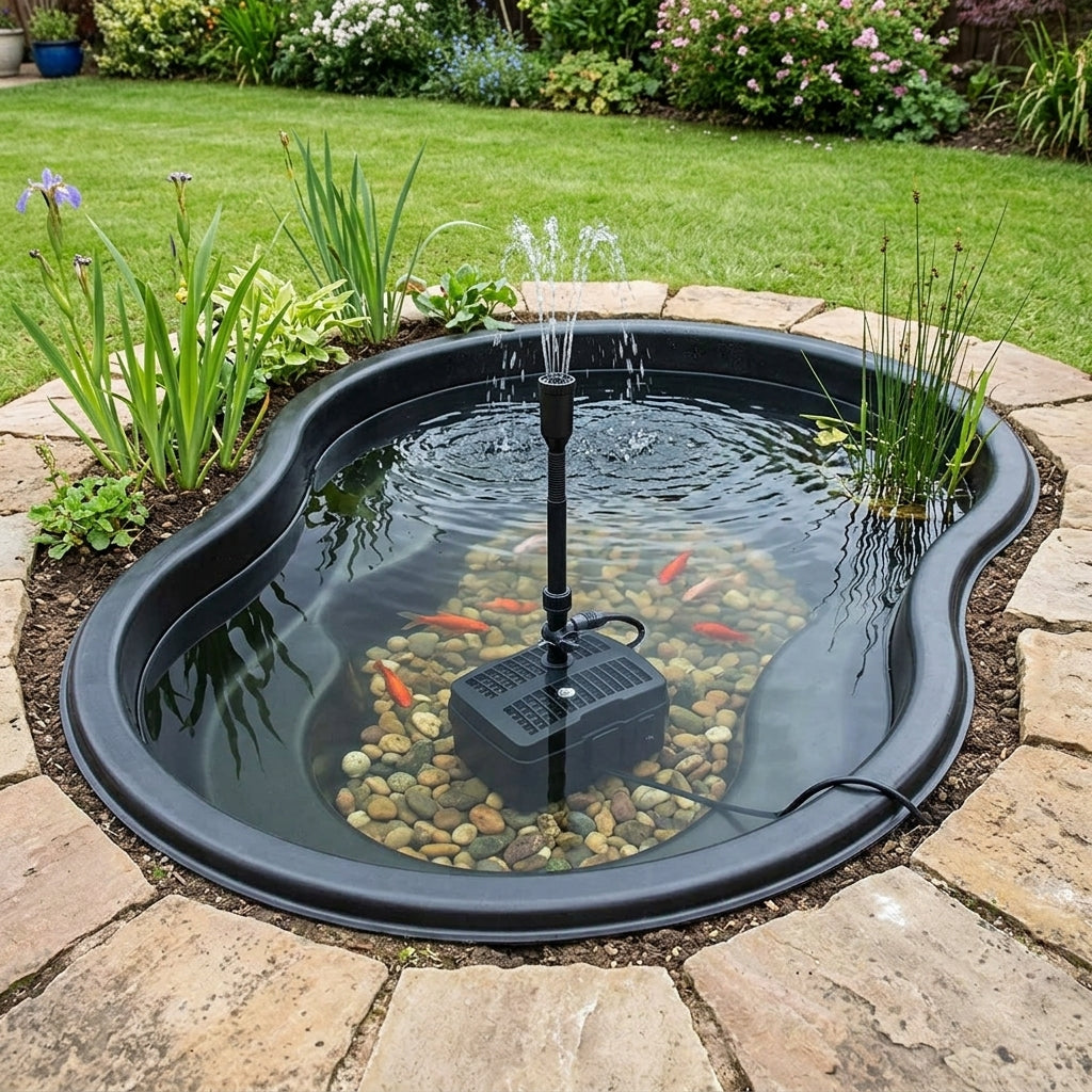 90 x 66 x 27cm Preformed Pond with All-in-One 2000 Pump, 85L
