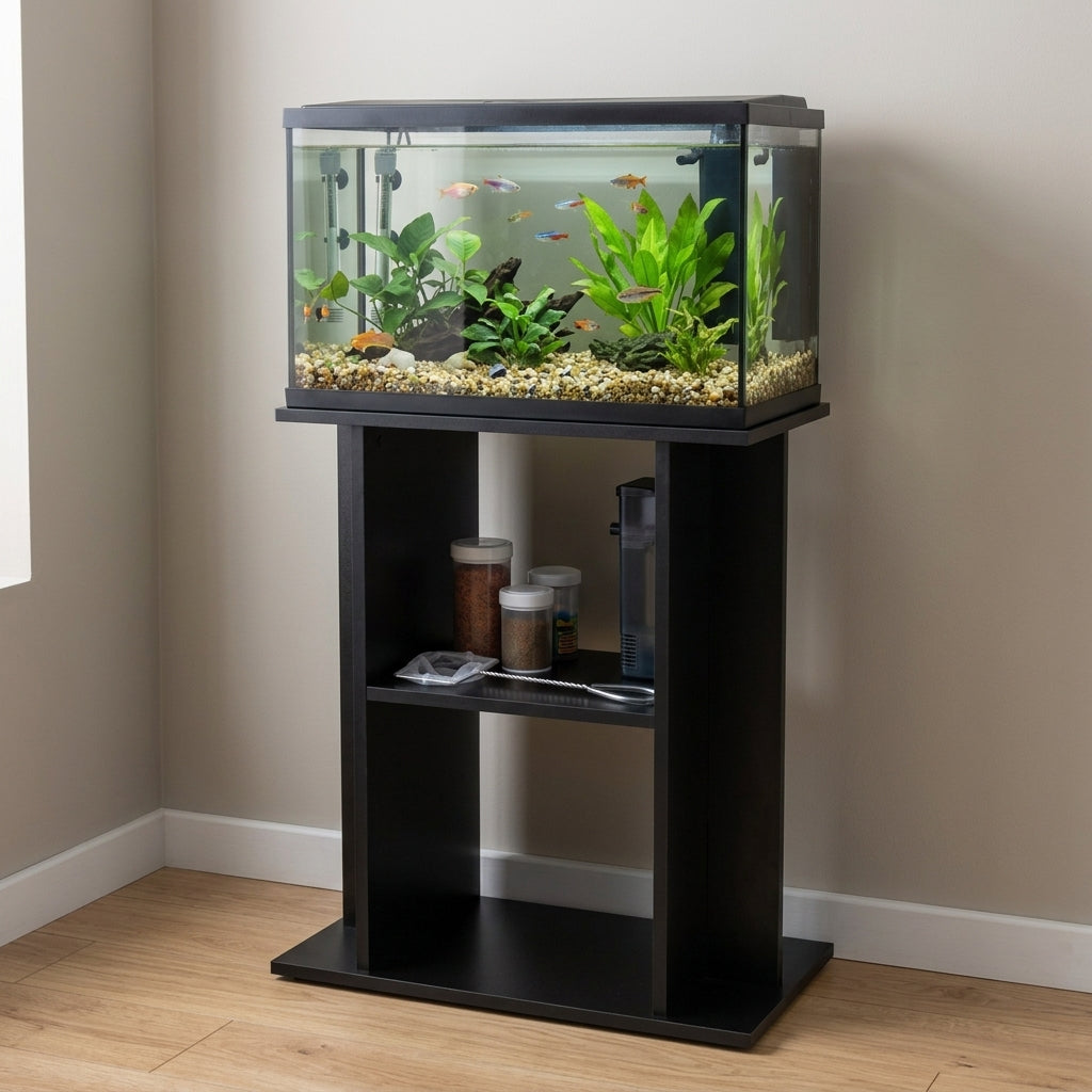 58cm x 30cm Aquarium Stand – Black, 74cm Height
