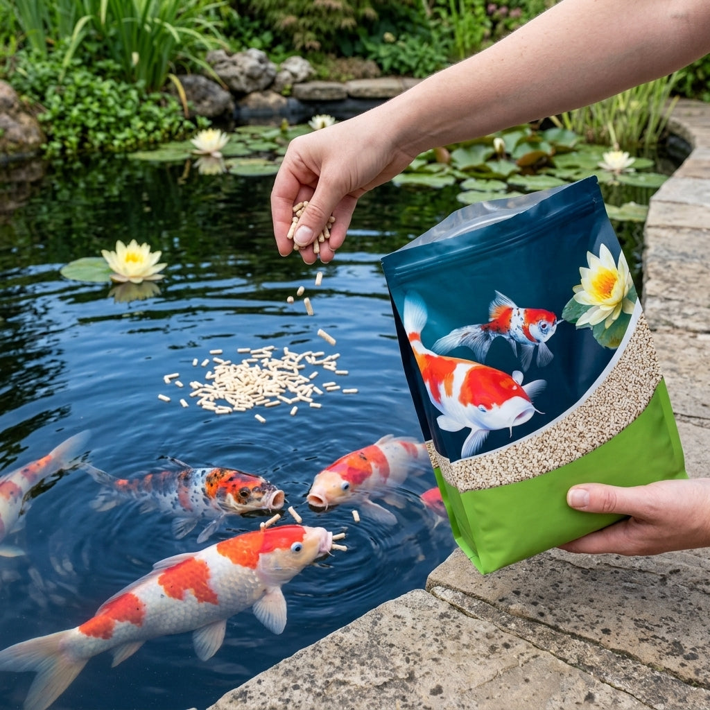 3kg/25L Floating Pond Sticks Fish Food with 28% Protein