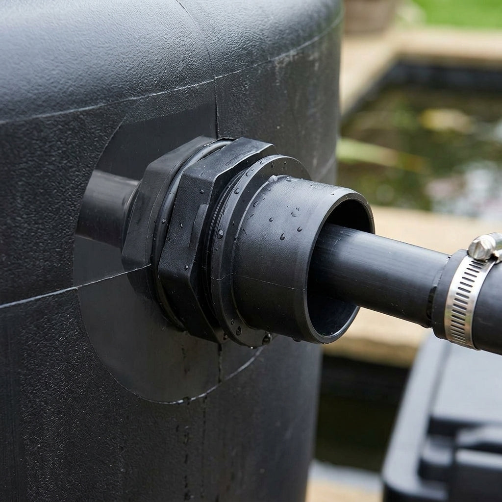 1.5 Inch Threaded Tank Connector with Back Nut for Pipework Systems