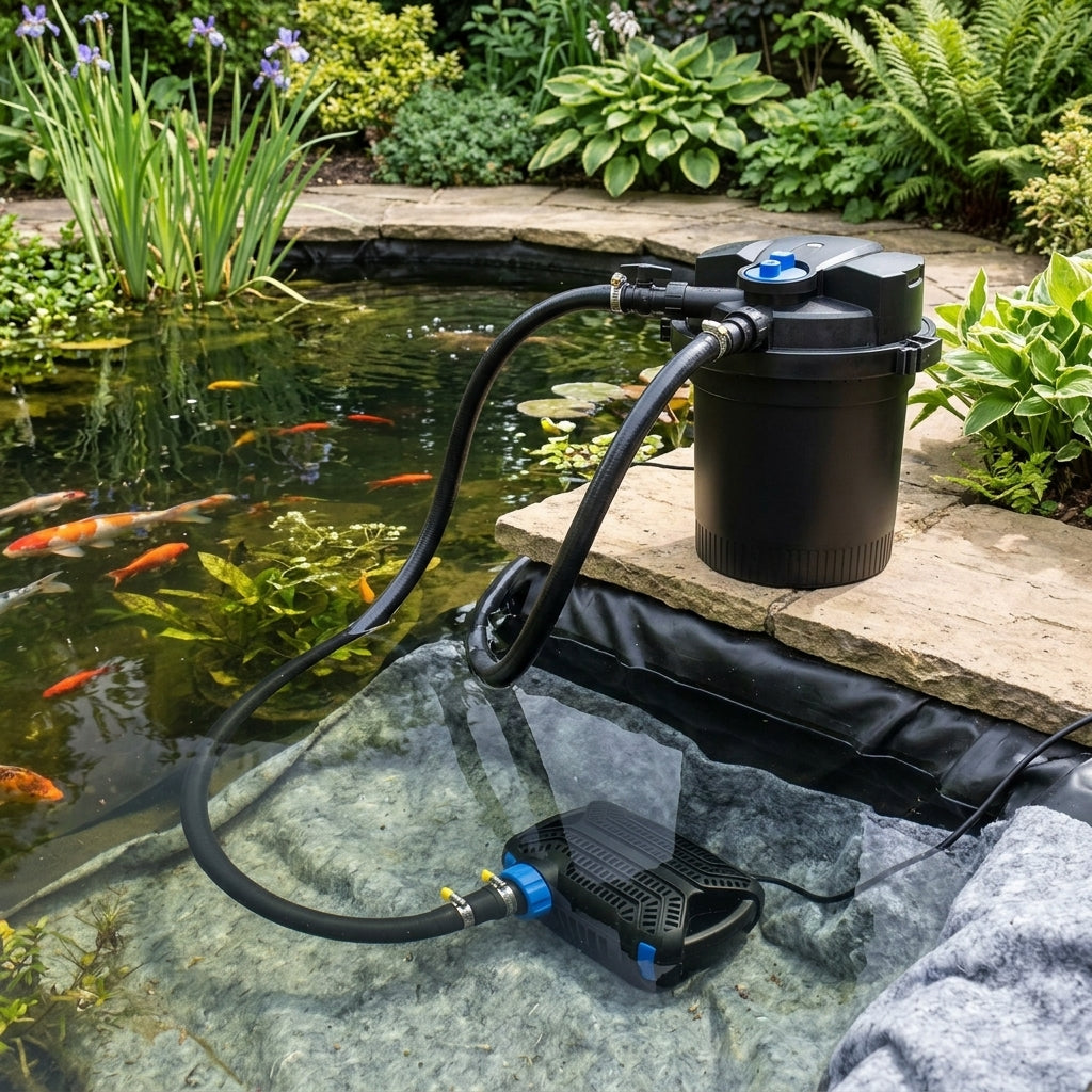 6m x 5m Pond Kit with Fleece Underlay and Pressurised Filter
