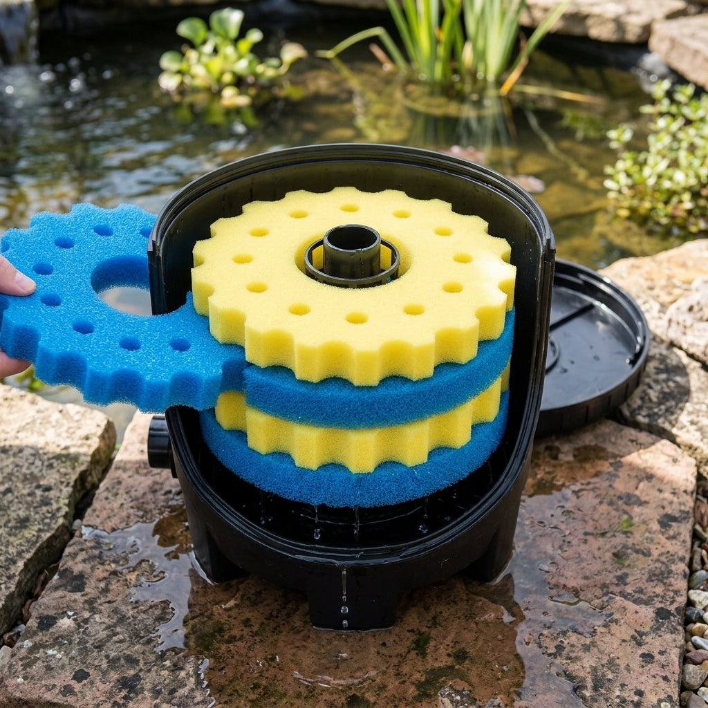 25.5cm Replacement Foam Set for Pressurised Pond Filter, 4 Piece