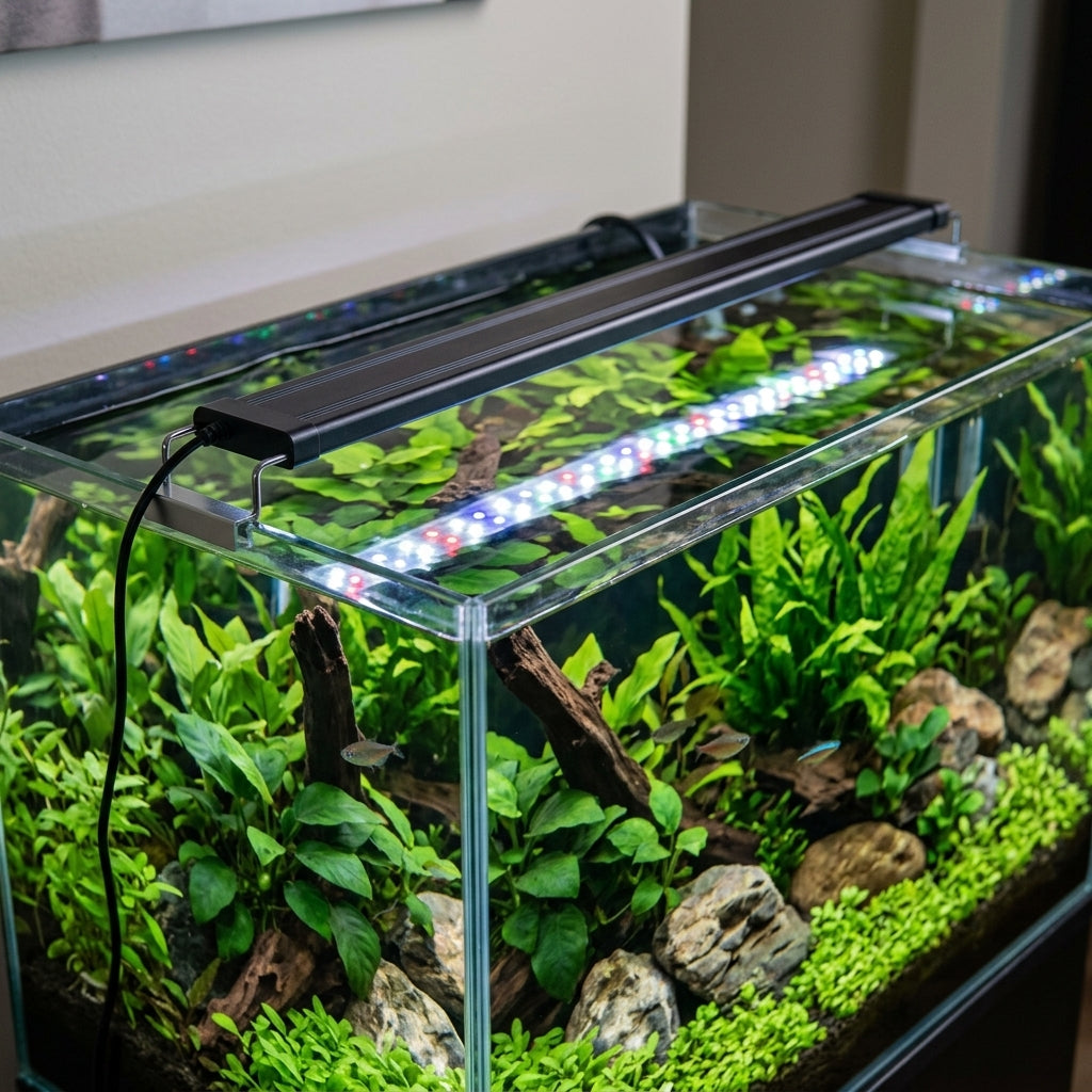 12W LED Aquarium Light with Bluetooth & Wi-Fi, Adjustable Mounting