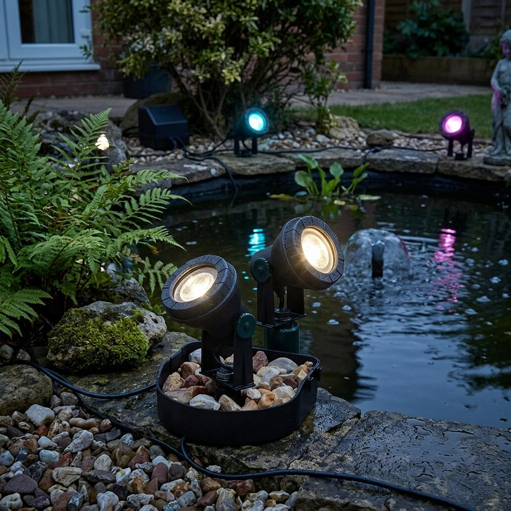 3W LED 5 Spotlight Set with Transformer & Coloured Lenses