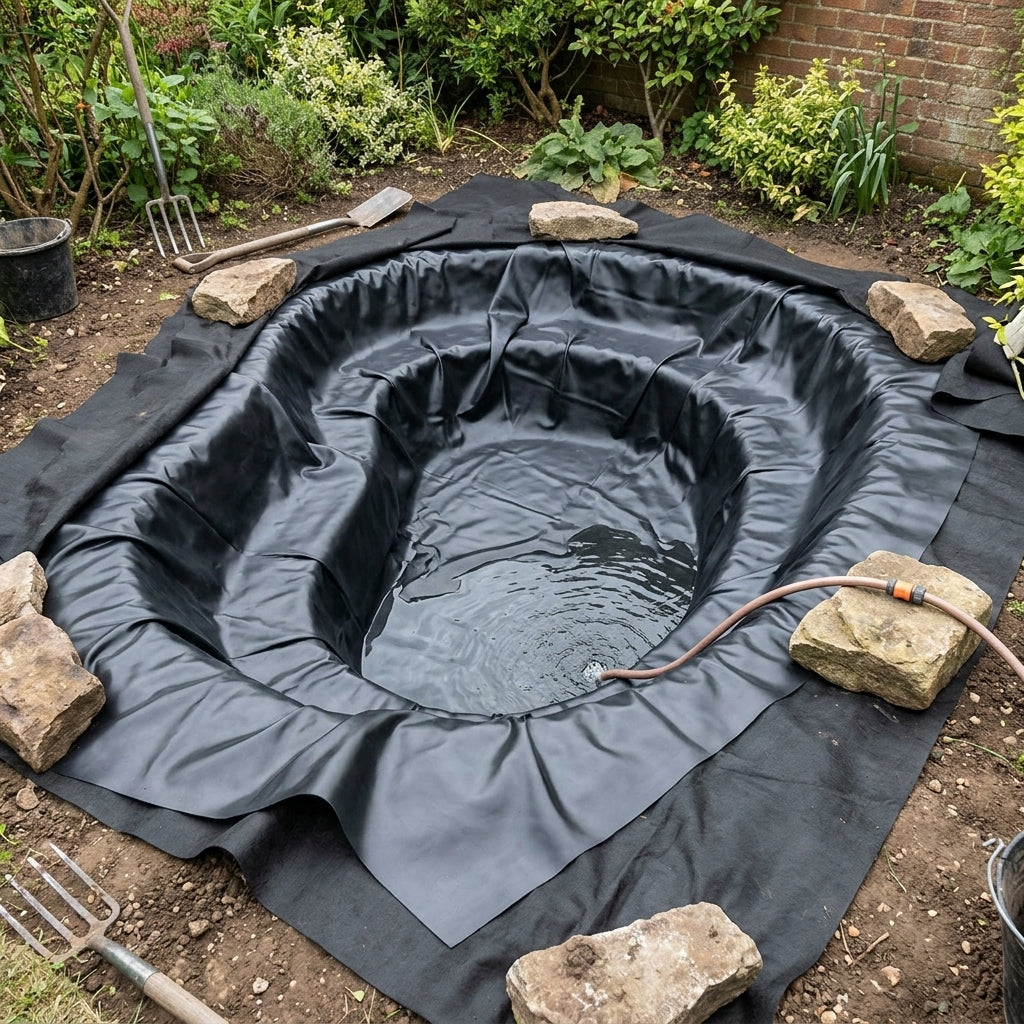 8m x 5m Pond Liner with 40 Year Guarantee and Underlay Included