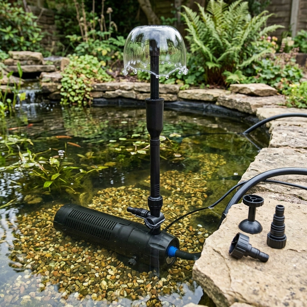 33cm All-in-One Pond Pump System with 13W UVC and 1,000lph Flow Rate