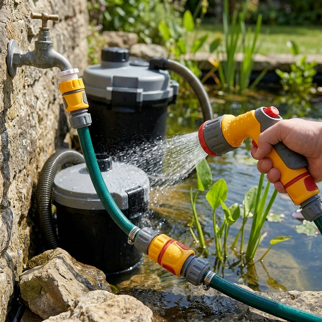 3-in-1 Adjustable Garden Hose Nozzle and Starter Set