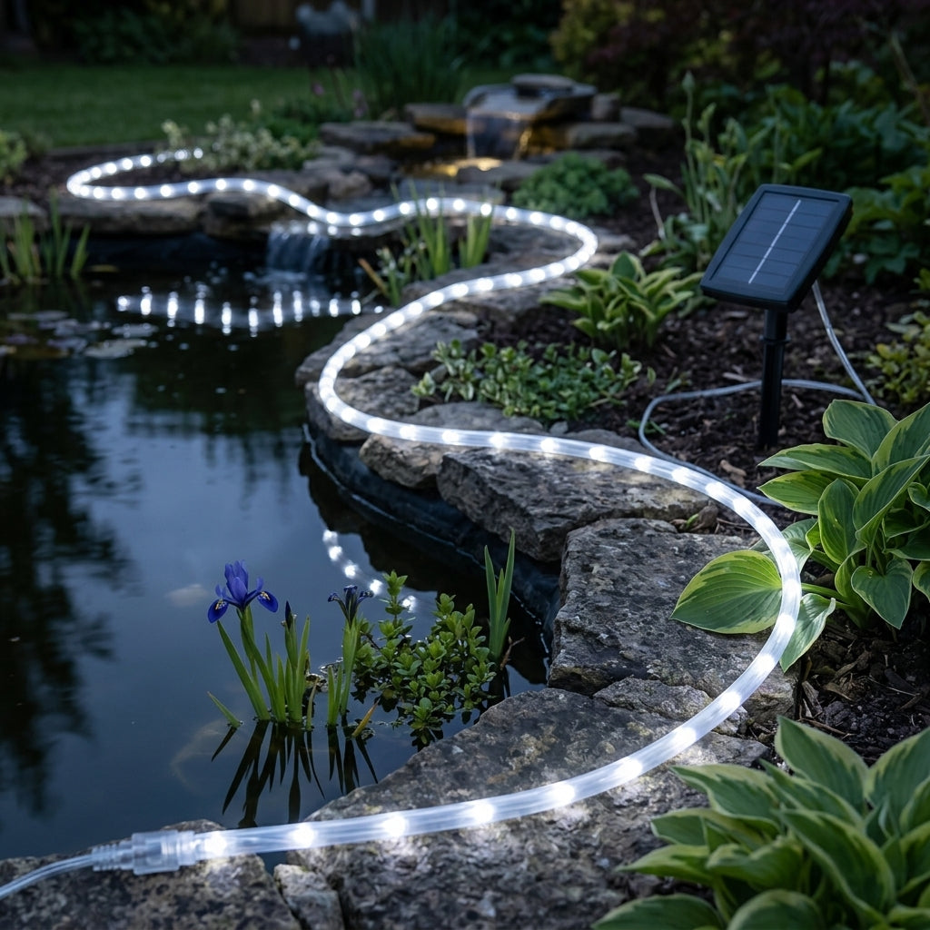 5m Solar LED Rope Light IP65 Waterproof for Ponds and Gardens