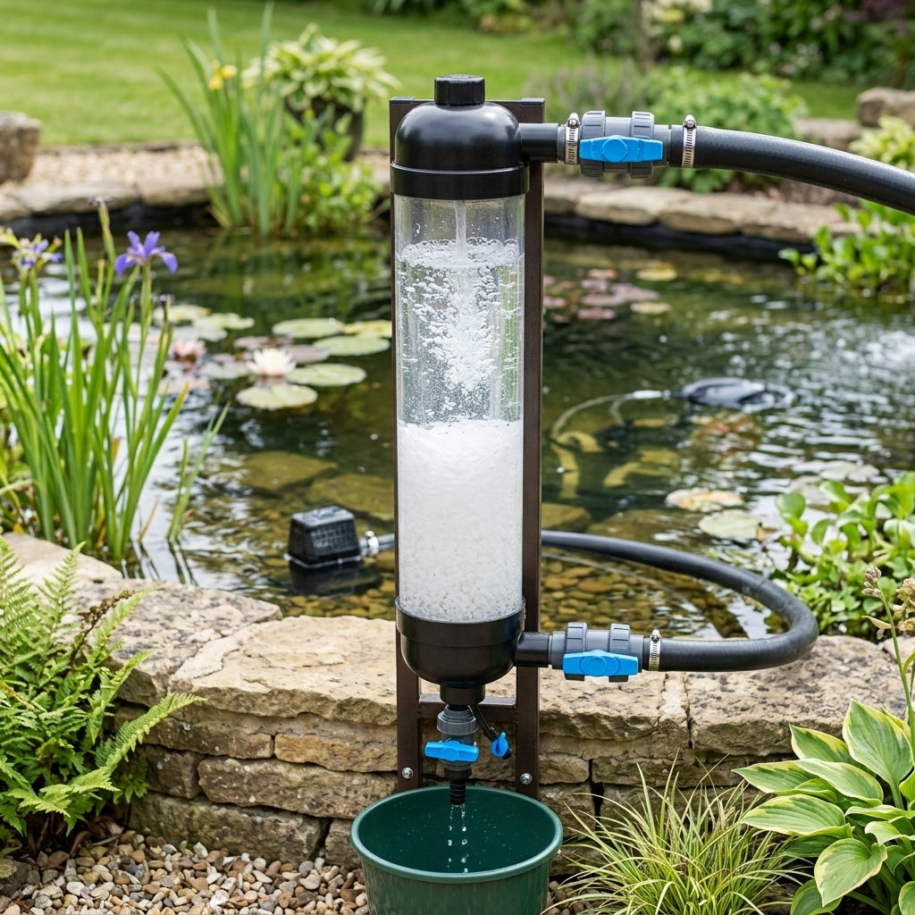 1145mm Pond Filter with K+ Media, 27L Capacity, 50mm Inlet/Outlet