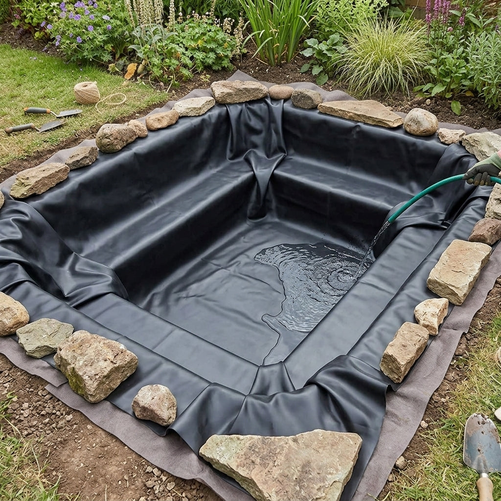 7m x 7m Pond Liner with 40-Year Underlay, Flexible Design