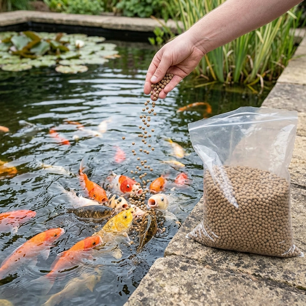 1kg Pond Fish Food Staple Pellets - 0.5cm Size
