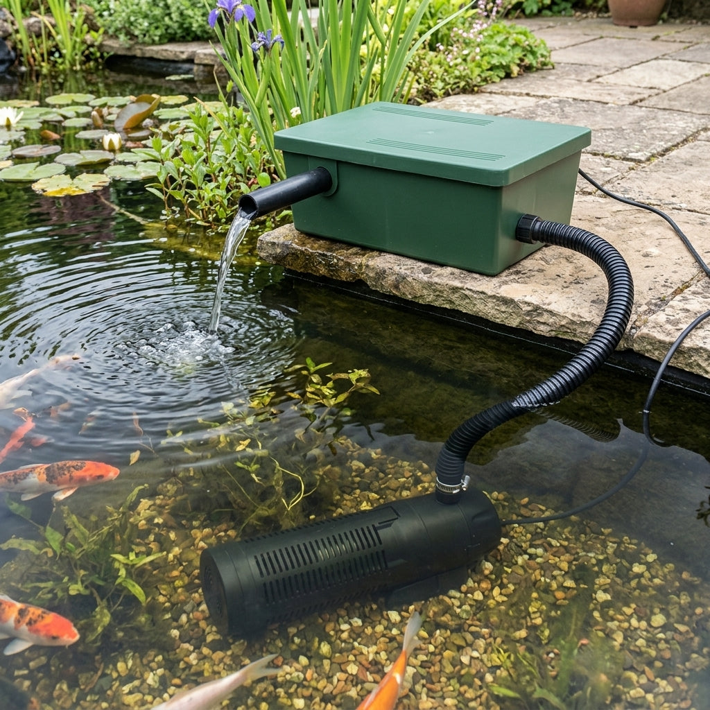 Box Filter and 13w UVC Pump Set with 1,000lph Flow Rate