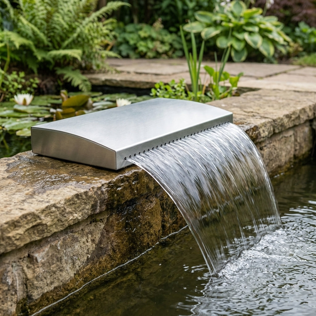 300mm Waterfall Cascade with Bottom Fitting, Curved Design, 32mm Inlet