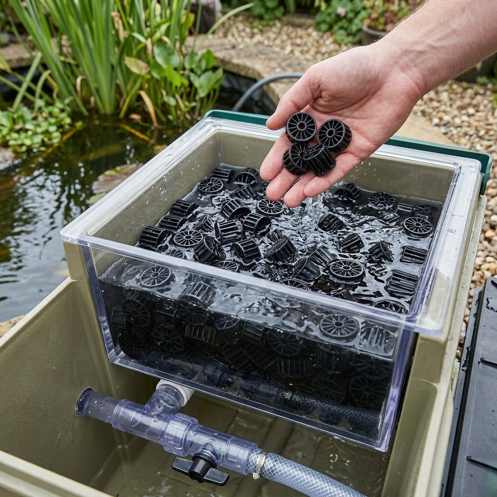25 Litre Sinking Bio Media, 10.2mm Diameter, Black