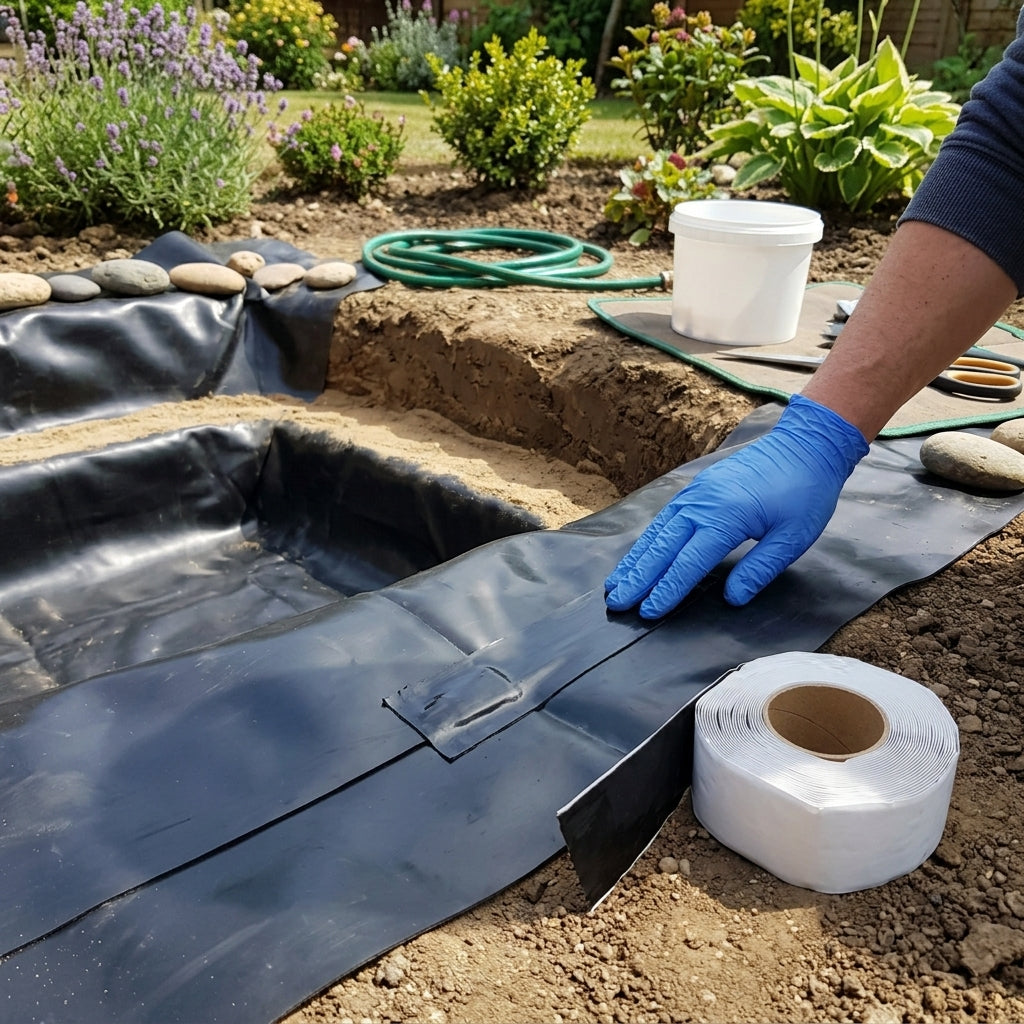 100mm × 10m pond liner repair tape, double-sided mastic