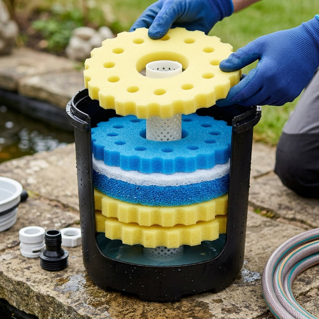 36cm Replacement Foam Set for Pressurised Pond Filter, 7 Piece