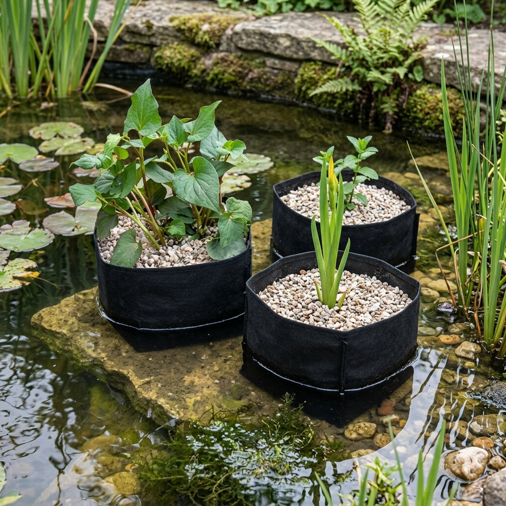 18cm Square Flexible Pond Plant Baskets – Triple Pack
