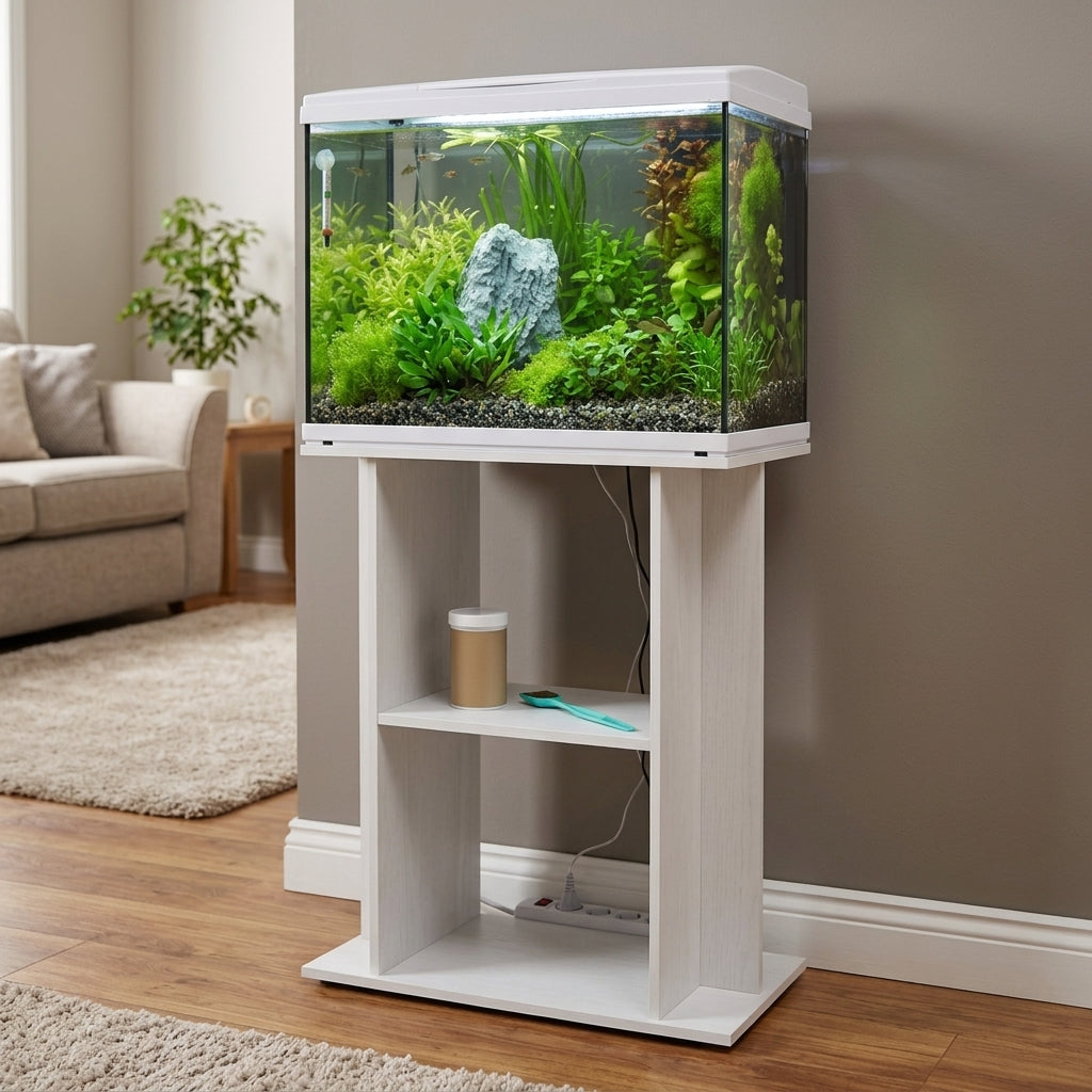 68cm Fish Tank and Stand Combo, White, 105L Capacity