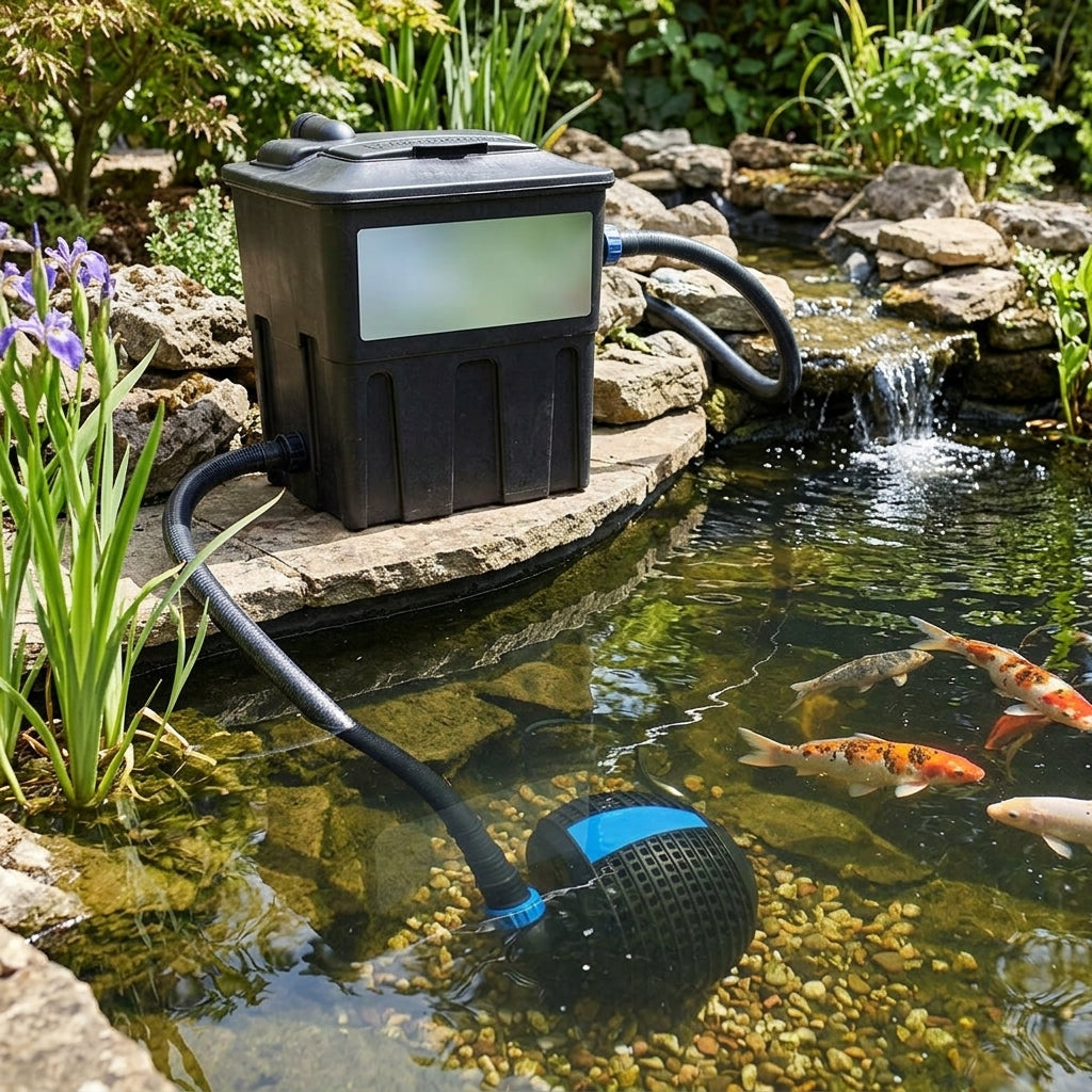 Filter and Pump Set for Ponds – Box Filter & Solids-Handling Pump