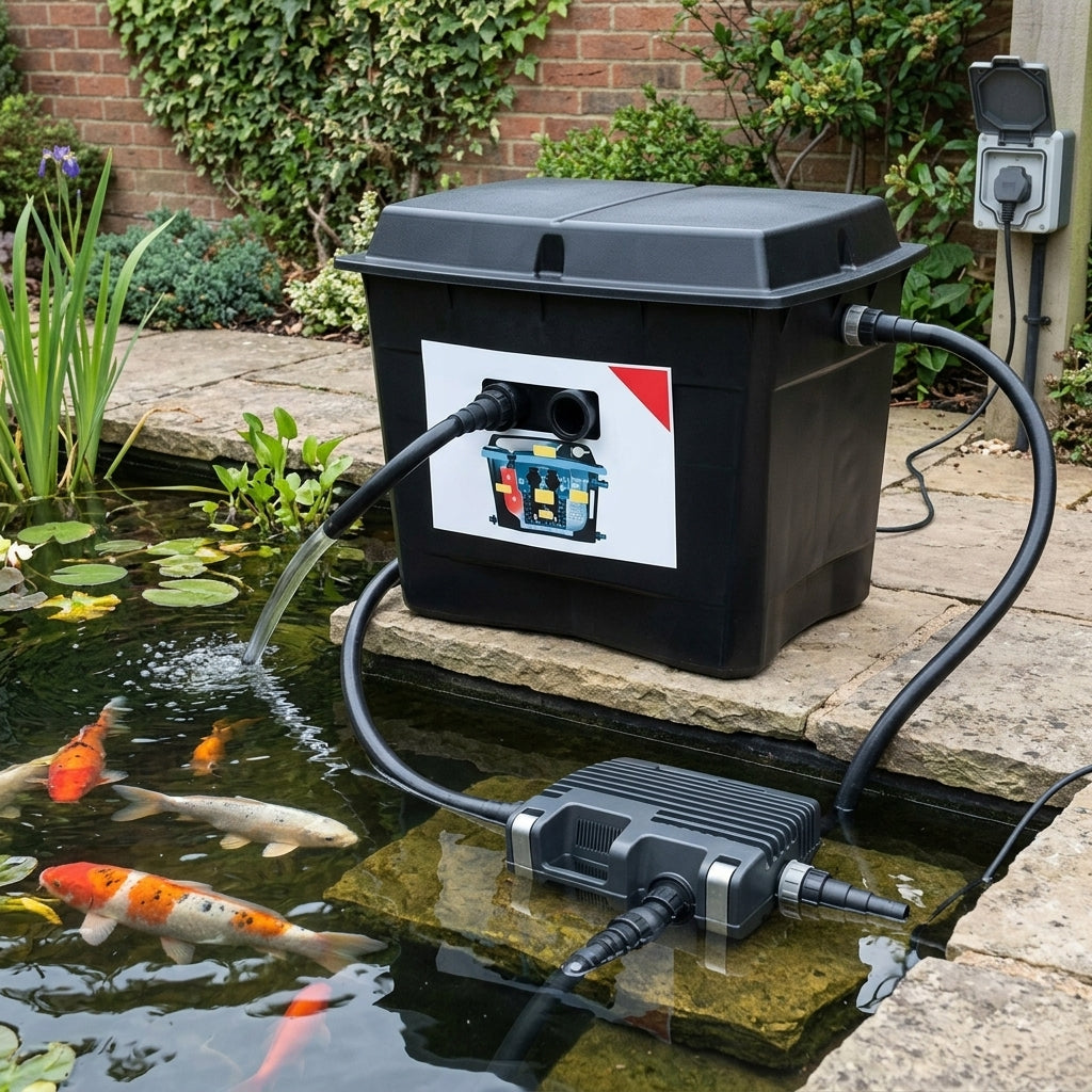 80cm Multi-Bay Pond Filter & 15,000lph Solids-Handling Pump Set