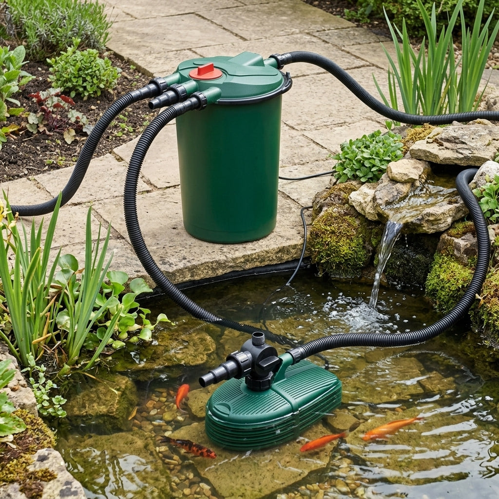 15000 Litre Pond Pressure Filter & 9000 Lph Pump Set with 13W UVC