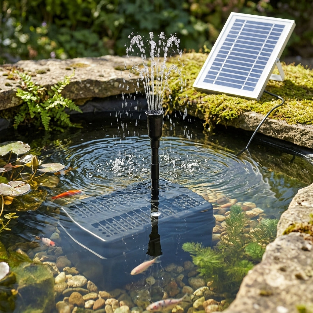 Hybrid Solar Pond Pump with UVC & Filter for Ponds up to 1200 Litres
