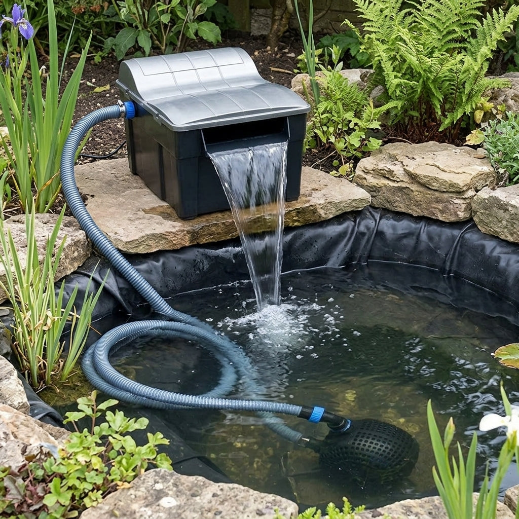 7m x 6m Pond Kit with Filter Box and Pump, 6000lph Flow Rate