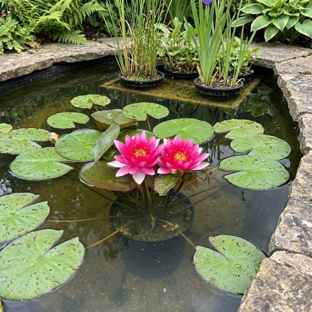 Red Attraction Nymphaea Lily – 3L pot, deep rose-red flowers