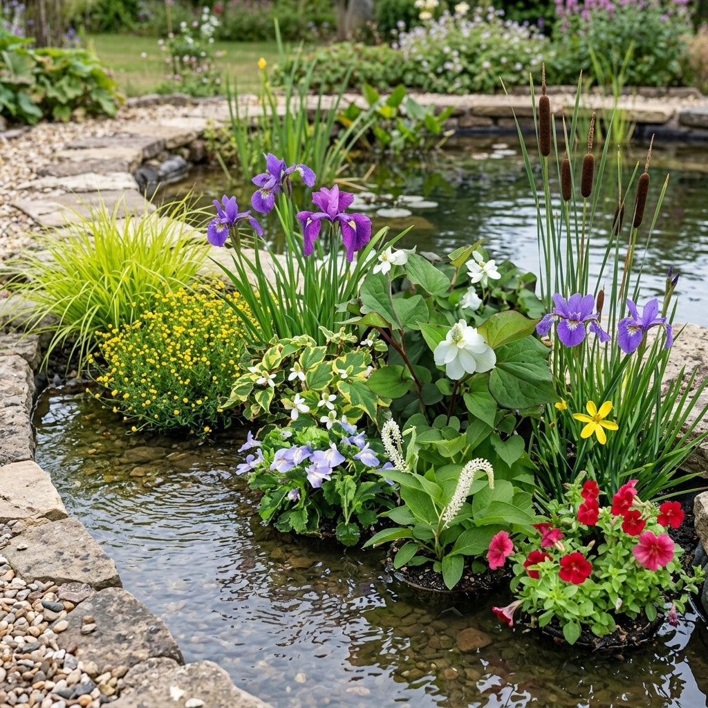 Pack of 6 Ornamental Marginal Pond Plants in 9cm Pots
