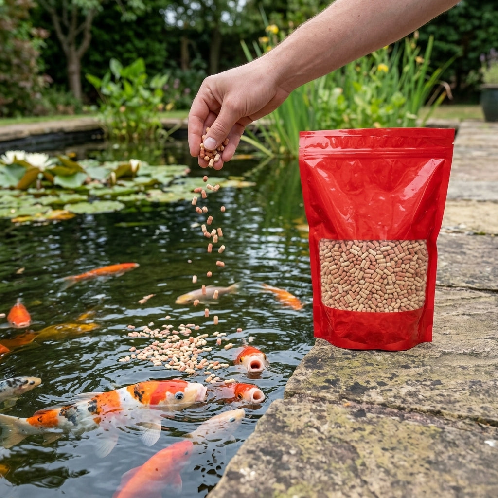 1kg Floating Pond Fish Food Sticks – 0.6cm x 1.4cm, Mixed Colours