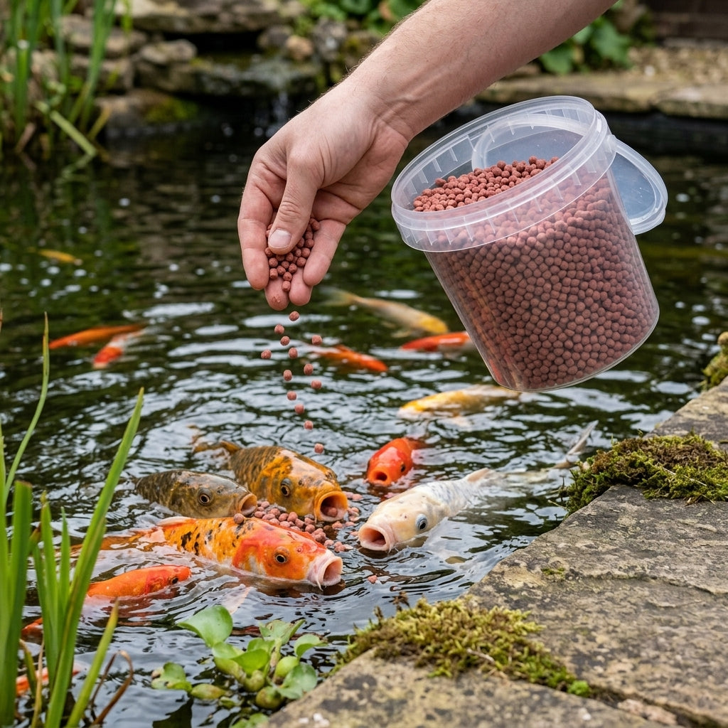 1L Pond Fish Food Growth Pellets - 400g Protein-Rich