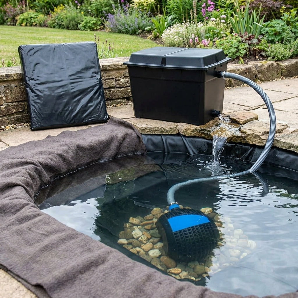 10m x 8m Large Pond Kit with Box Filter and 12,000lph Pump, 35,000L Capacity