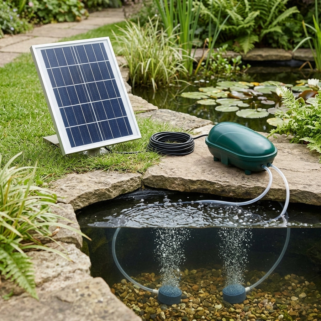 200 LPH Double Outlet Solar Air Pump with Lithium Battery Backup