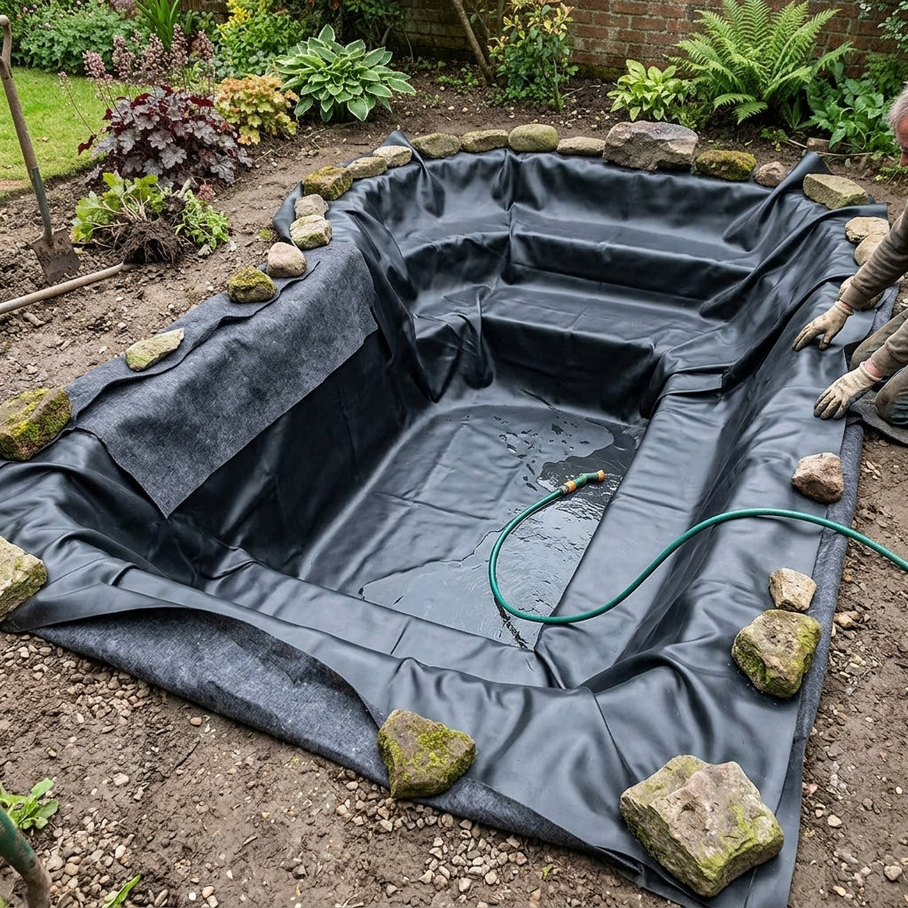 9m x 7m Pond Liner with 40-Year Guarantee and Underlay Included