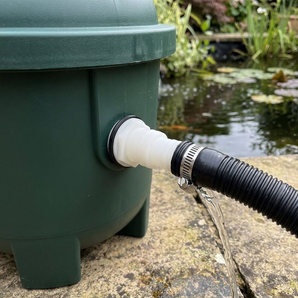 6cm x 4cm Small Opaque Hosetail with Washer for Pond Filters