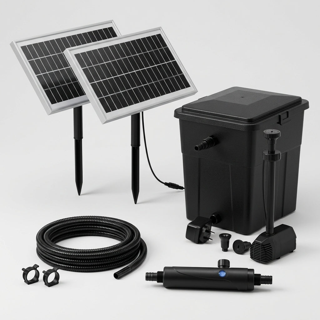 Solar Pond Filter System with 12mm Filter and Solar Pump Combo (view 2)