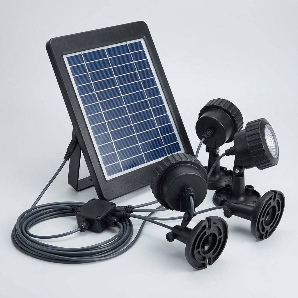 3-Light Solar Submersible Pond Lights Set, Warm White, 576 Lumens (view 2)