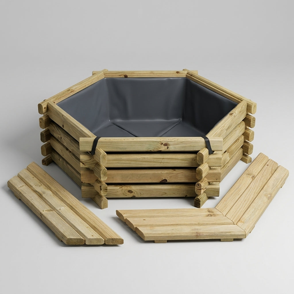 1.22m x 41cm Raised Wooden Pond 50 Gallon Capacity (view 2)