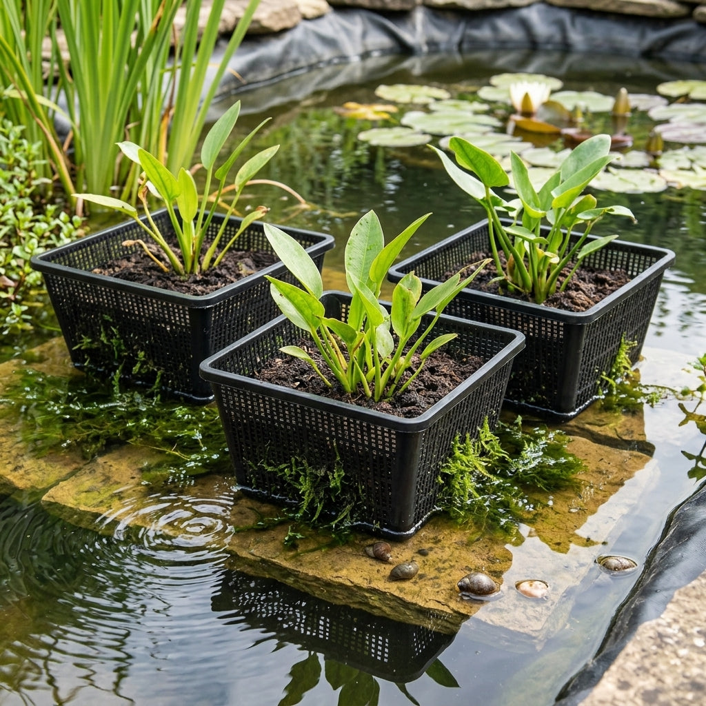 19 x 10cm Small Square Pond Planting Baskets – Set of 3