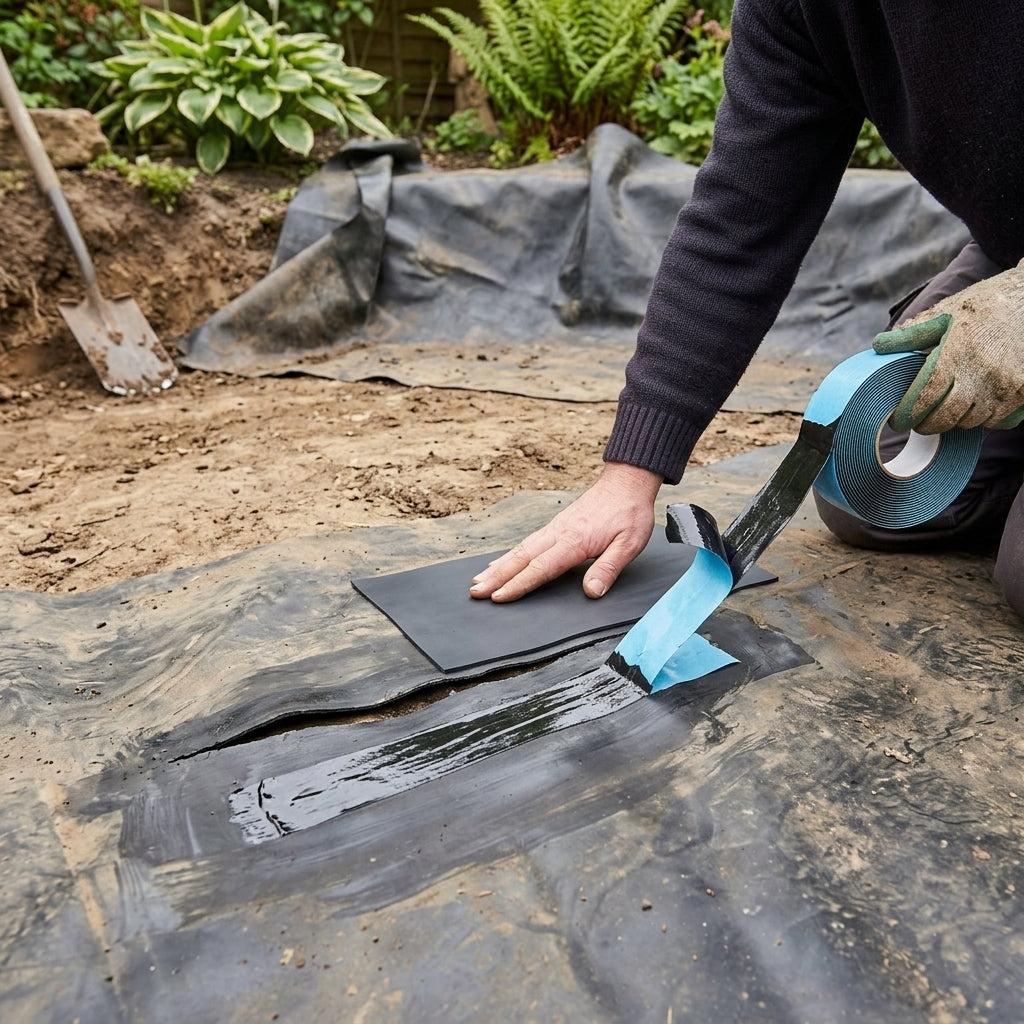 A4 EPDM Pond Liner Repair Kit with 1m Cold Glue Tape
