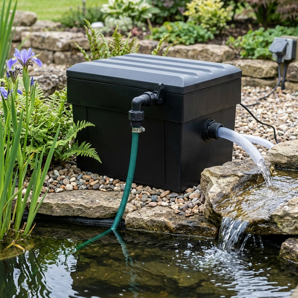 38x27x30cm Pond Gravity Filter with 7W UVC for 2500L Capacity