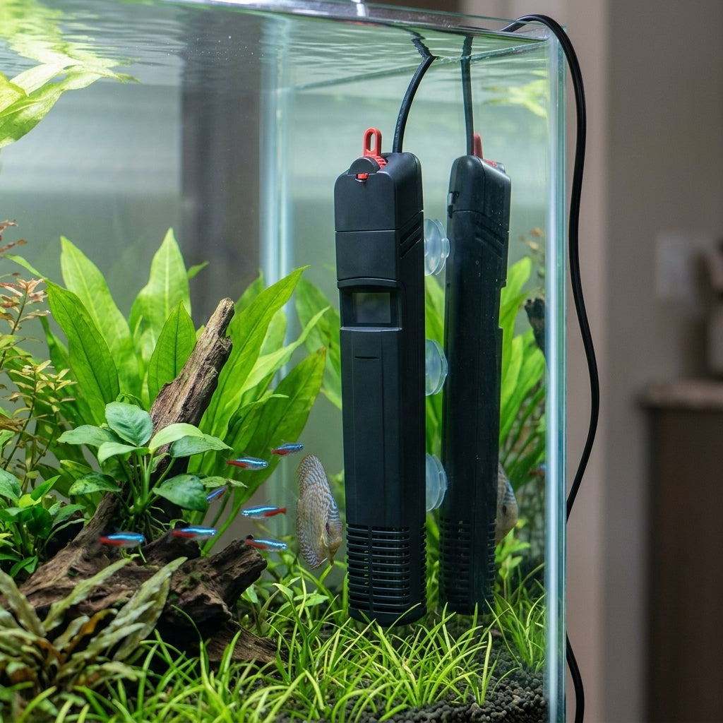 100W Electronic Aquarium Heater with Dual Sensor, 120L Capacity