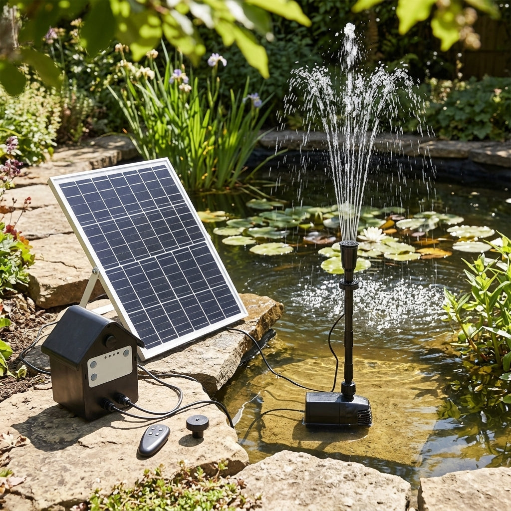 SolaFlow 1750 Solar Fountain Pump with Lithium Battery Backup, 24W