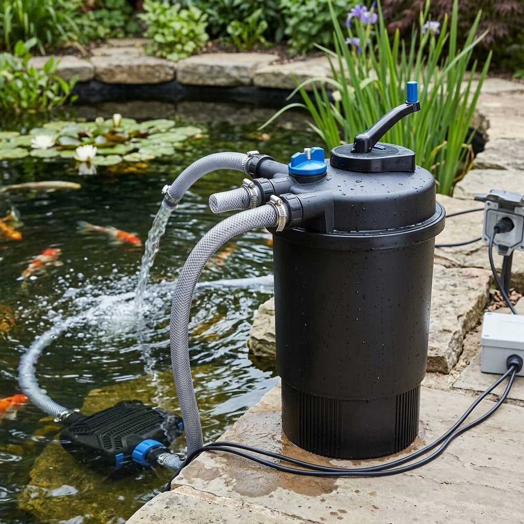 Large Pond Filter and Pump Set with Pressure Filter and UVC